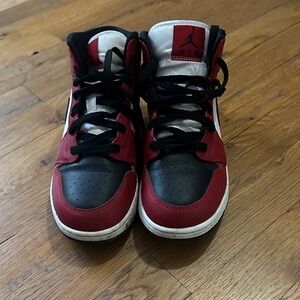 Nike Air Jordan Kids' Black and Red High-Top Sneakers
